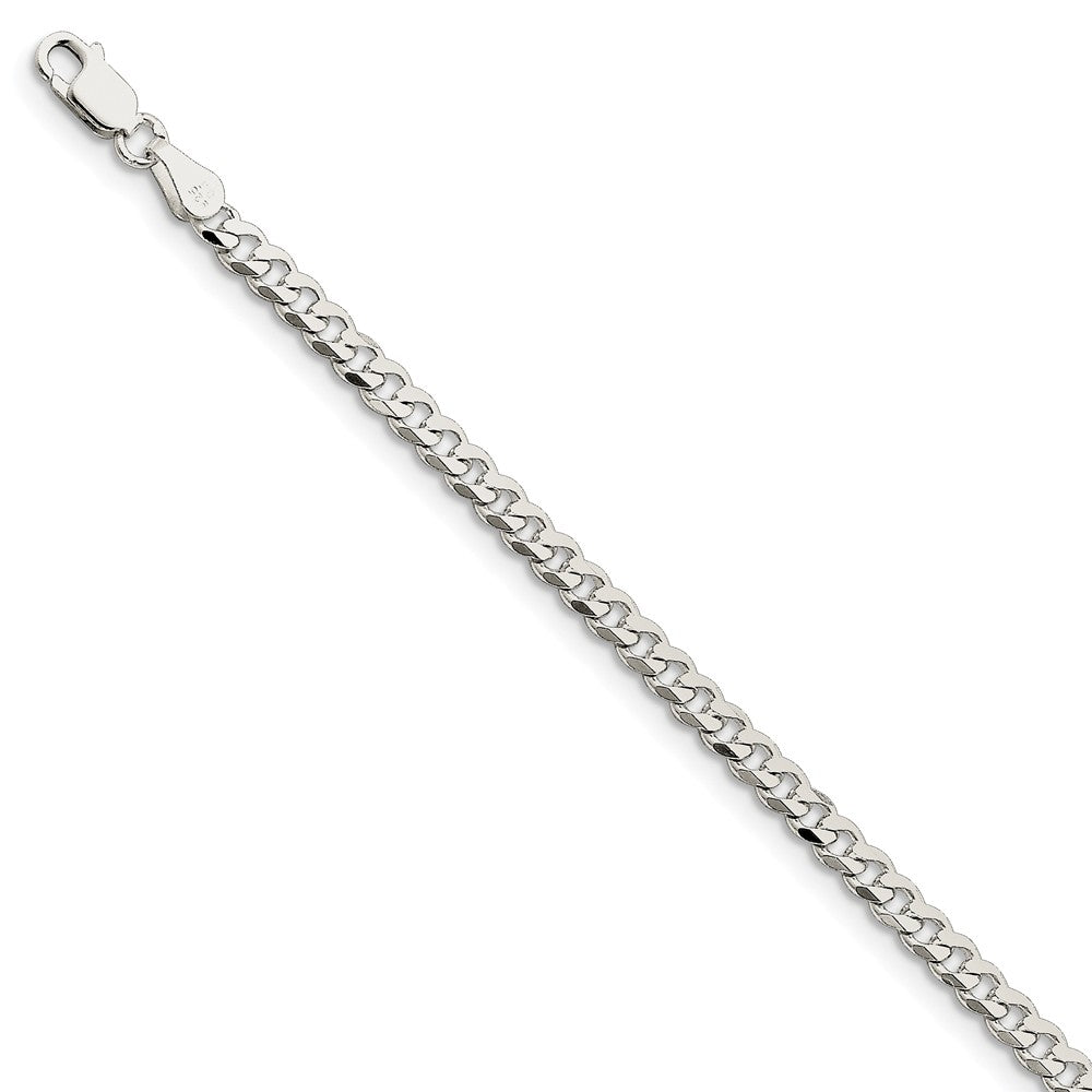 4mm Sterling Silver Solid Classic Curb Chain Bracelet, Item B12999 by The Black Bow Jewelry Co.