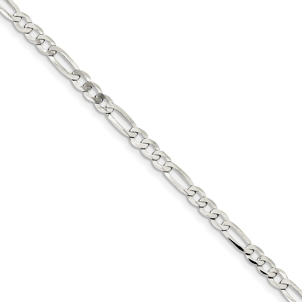 4.5mm Sterling Silver Flat Figaro Chain Bracelet, Item B13004 by The Black Bow Jewelry Co.