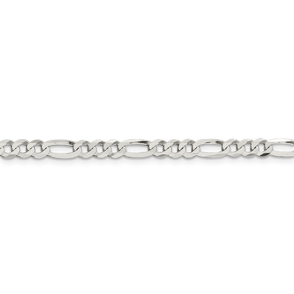 Alternate view of the 4.5mm Sterling Silver Flat Figaro Chain Bracelet by The Black Bow Jewelry Co.