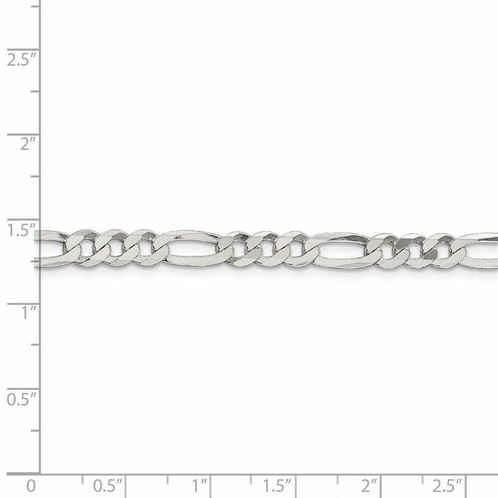 Alternate view of the 5.5mm Sterling Silver Flat Figaro Chain Bracelet by The Black Bow Jewelry Co.
