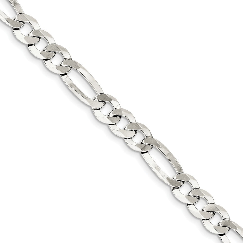 8.5mm Sterling Silver Flat Figaro Chain Bracelet, Item B13007 by The Black Bow Jewelry Co.
