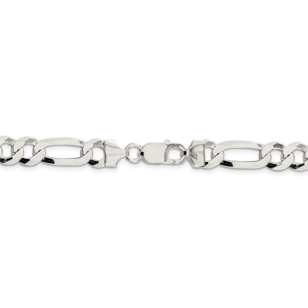 Alternate view of the 8.5mm Sterling Silver Flat Figaro Chain Bracelet by The Black Bow Jewelry Co.