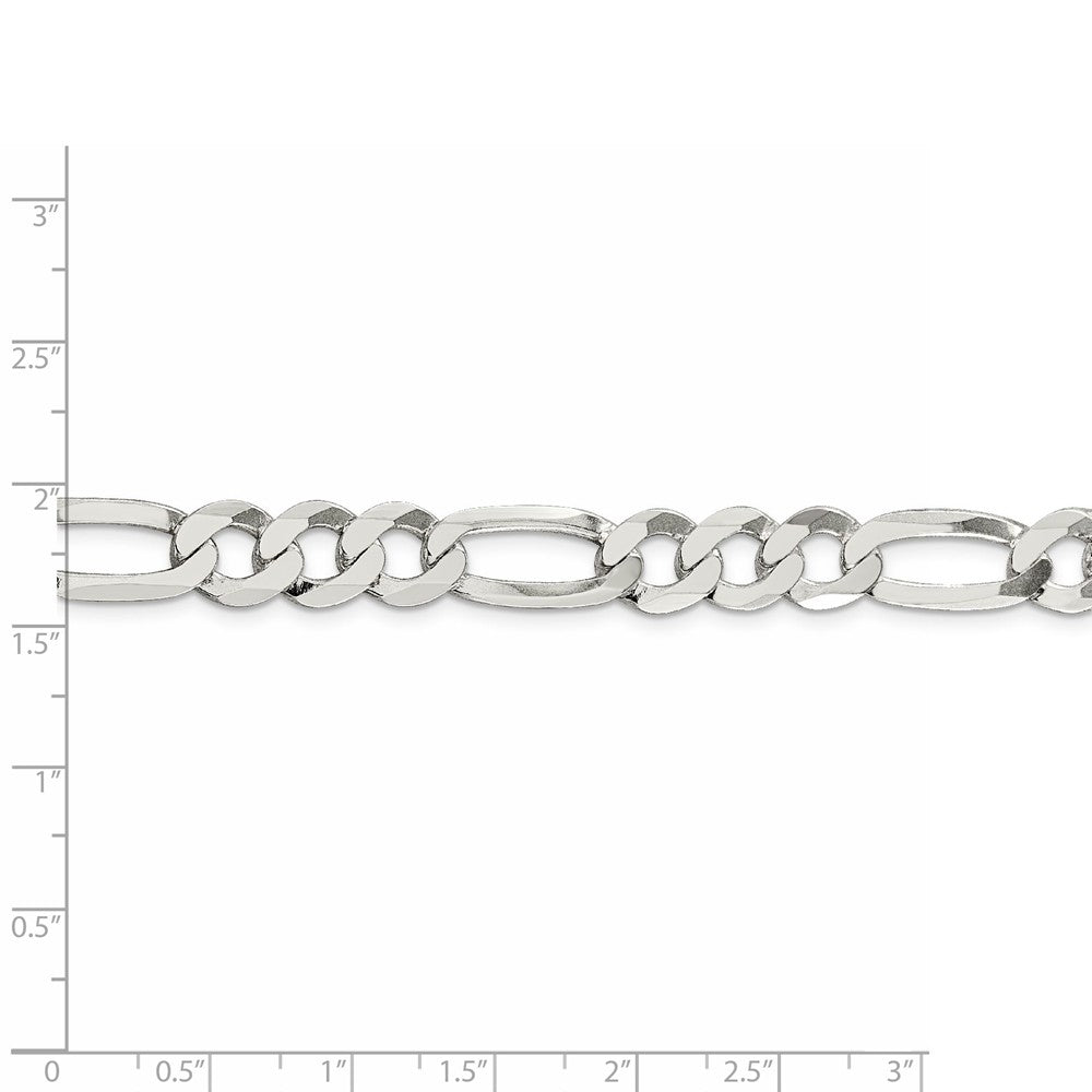 Alternate view of the 9.5mm Sterling Silver Flat Figaro Chain Bracelet by The Black Bow Jewelry Co.