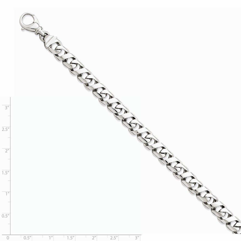 Alternate view of the Mens 8.75mm 14k White Gold Polished Figure 8 Link Bracelet, 8.75 Inch by The Black Bow Jewelry Co.