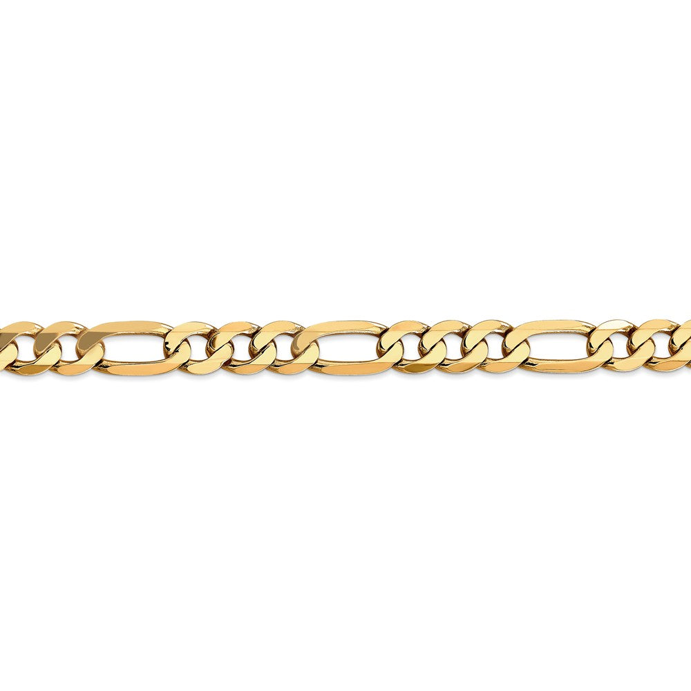 Alternate view of the 7.5mm 14k Yellow Gold Flat Figaro Chain Bracelet by The Black Bow Jewelry Co.