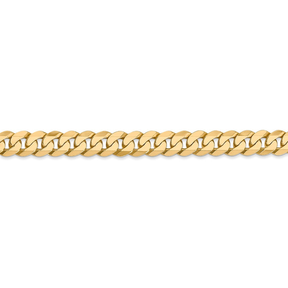 Alternate view of the 6.1mm 14k Yellow Gold Beveled Curb Chain Bracelet by The Black Bow Jewelry Co.