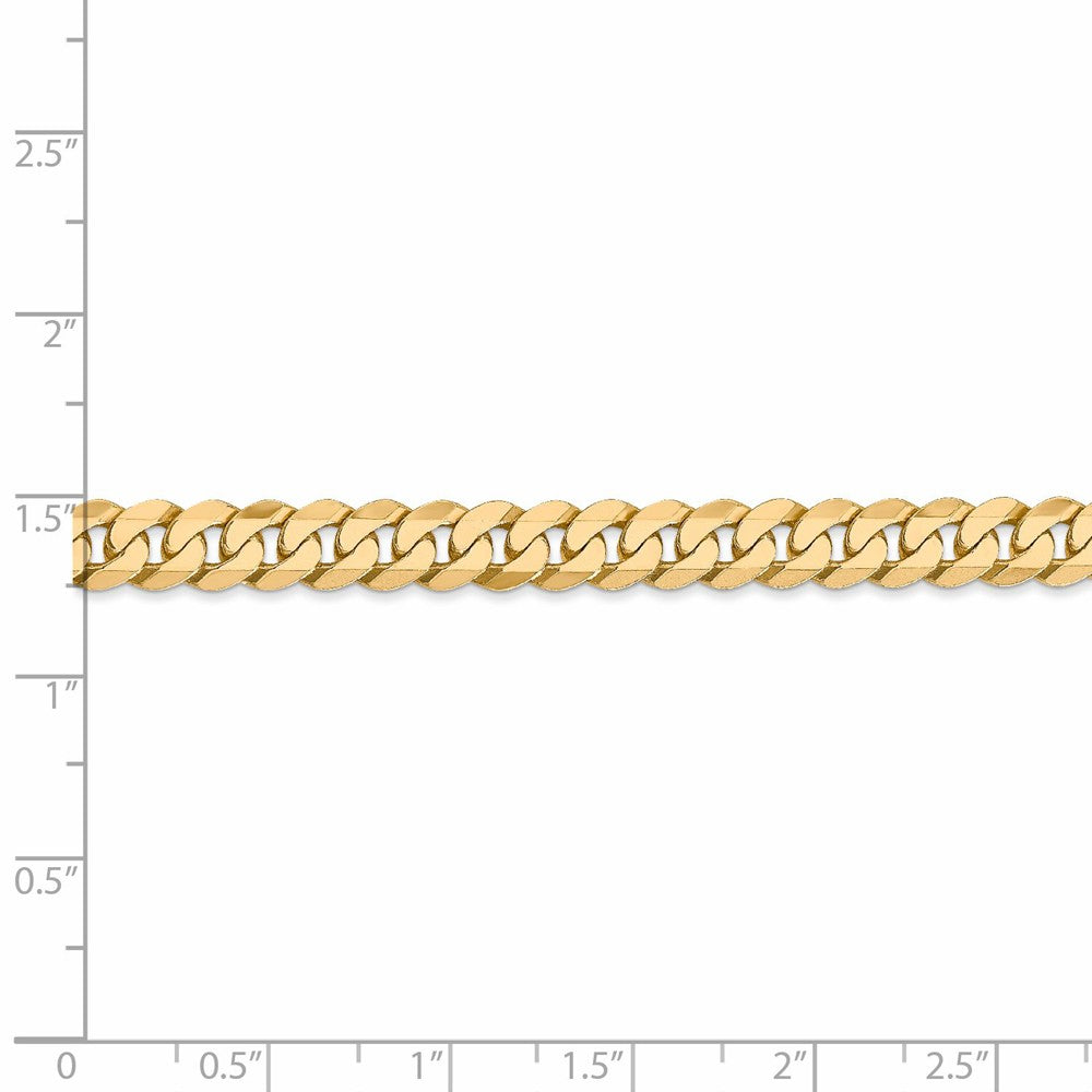 Alternate view of the 6.1mm 14k Yellow Gold Beveled Curb Chain Bracelet by The Black Bow Jewelry Co.