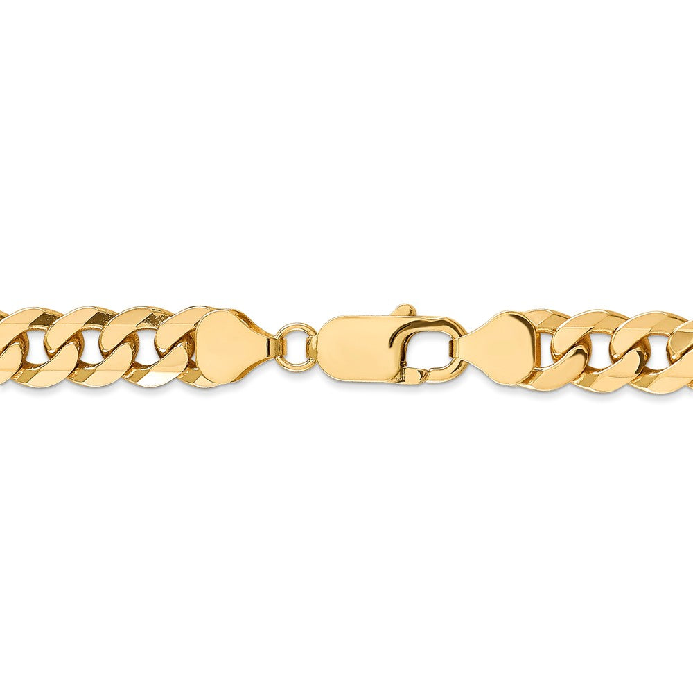 Alternate view of the 8mm 14k Yellow Gold Beveled Curb Chain Bracelet by The Black Bow Jewelry Co.