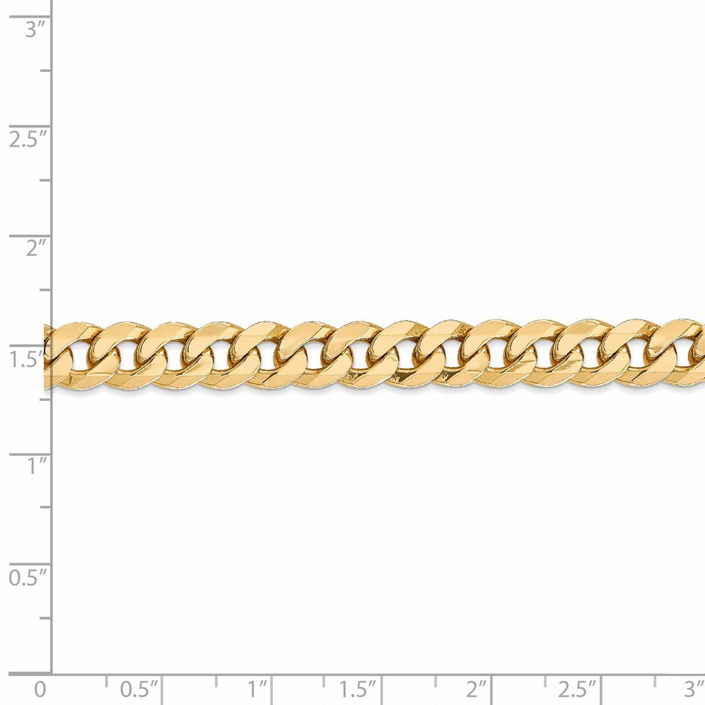 Alternate view of the 8mm 14k Yellow Gold Beveled Curb Chain Bracelet by The Black Bow Jewelry Co.