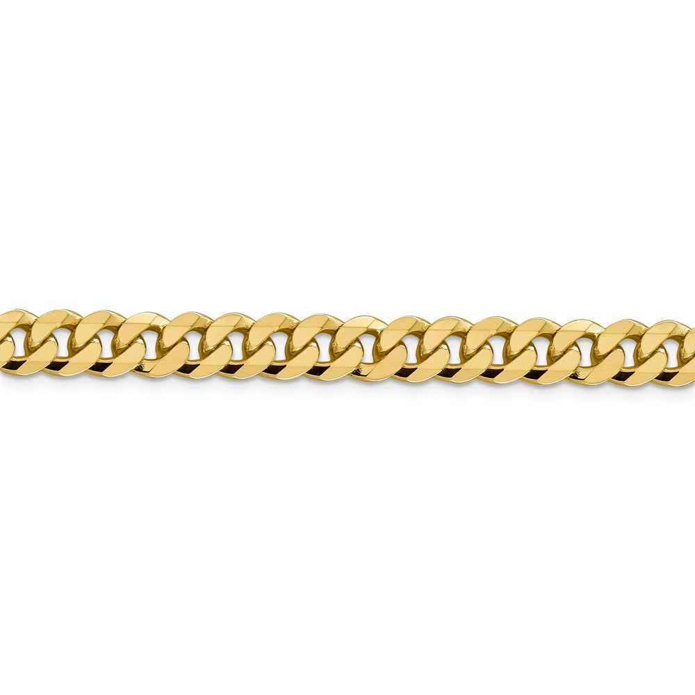 Alternate view of the 8.75mm 14k Yellow Gold Beveled Curb Chain Bracelet by The Black Bow Jewelry Co.