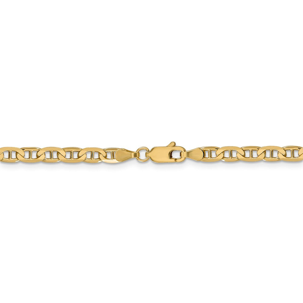 Alternate view of the 3.75mm 14k Yellow Gold Concave Anchor Chain Bracelet by The Black Bow Jewelry Co.