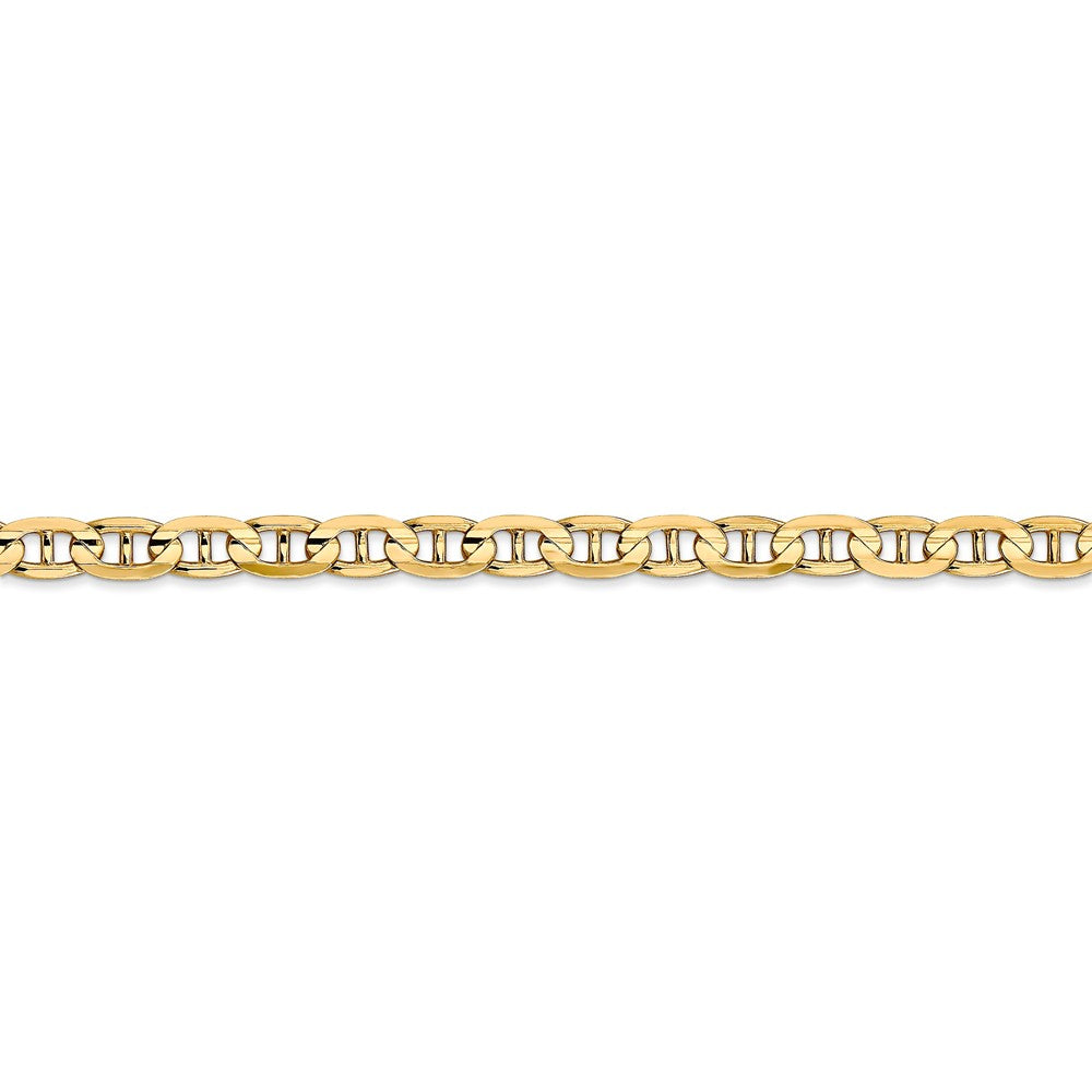 Alternate view of the 4.5mm 14k Yellow Gold Concave Anchor Chain Bracelet by The Black Bow Jewelry Co.