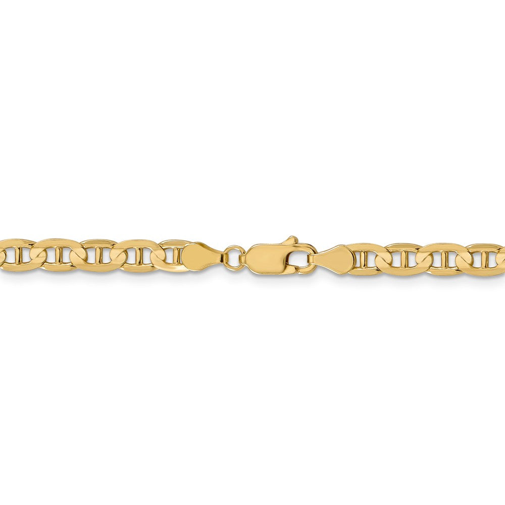 Alternate view of the 4.5mm 14k Yellow Gold Concave Anchor Chain Bracelet by The Black Bow Jewelry Co.