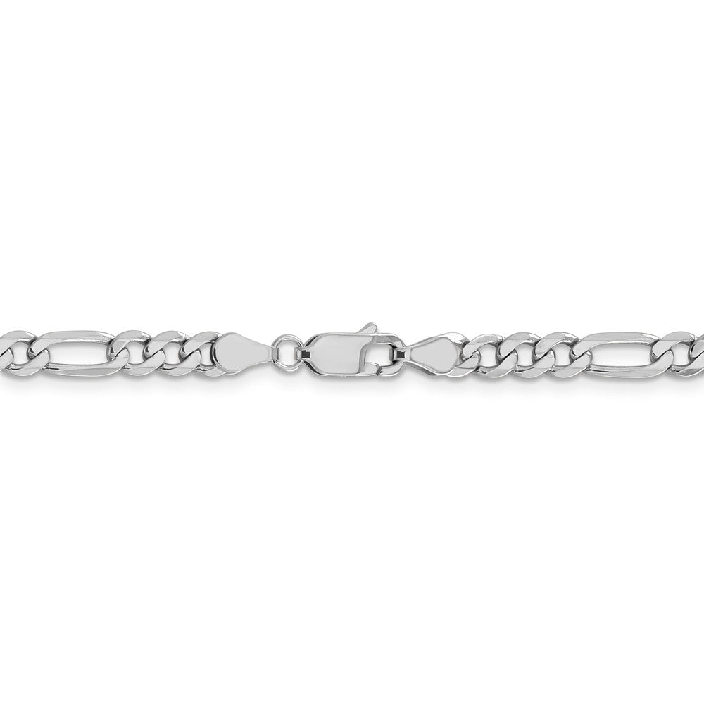 14K White Gold Flat Curb Chain Bracelet (8) - American Jewelry
