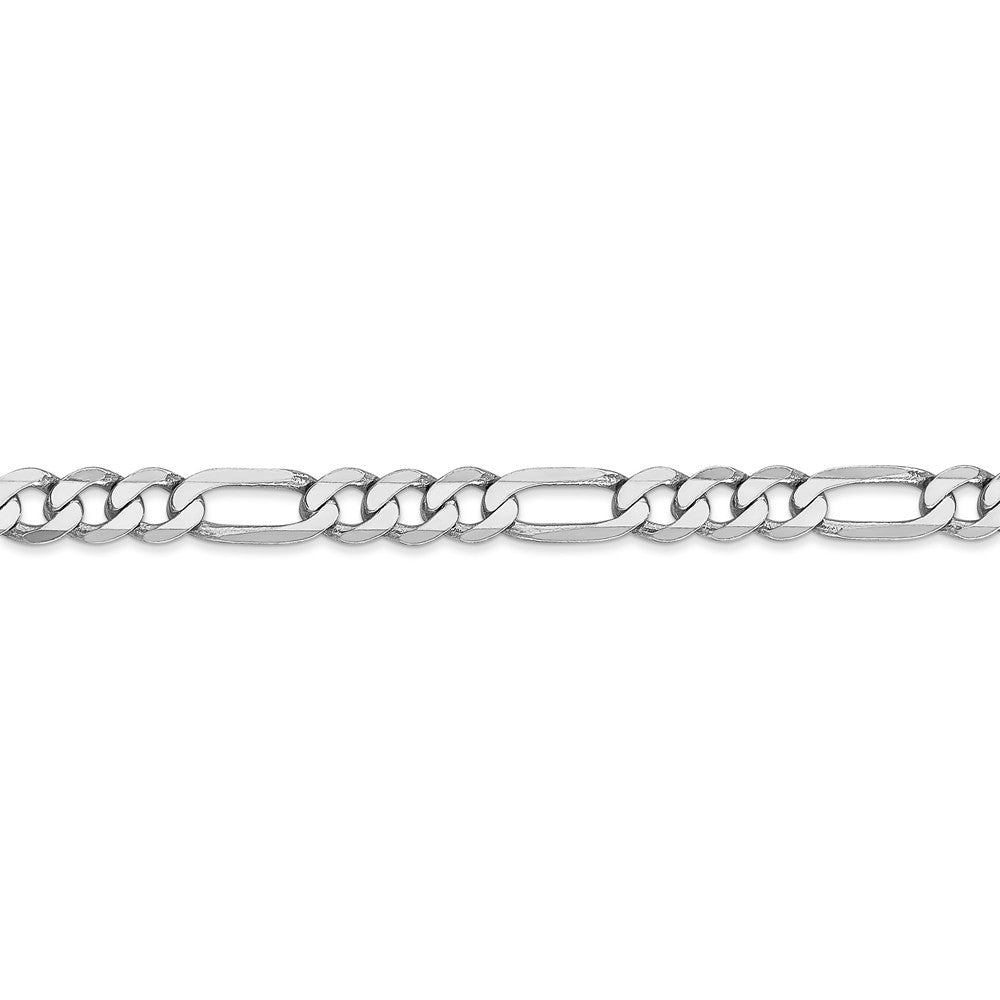 Alternate view of the 5.5mm 14k White Gold Flat Figaro Chain Bracelet by The Black Bow Jewelry Co.