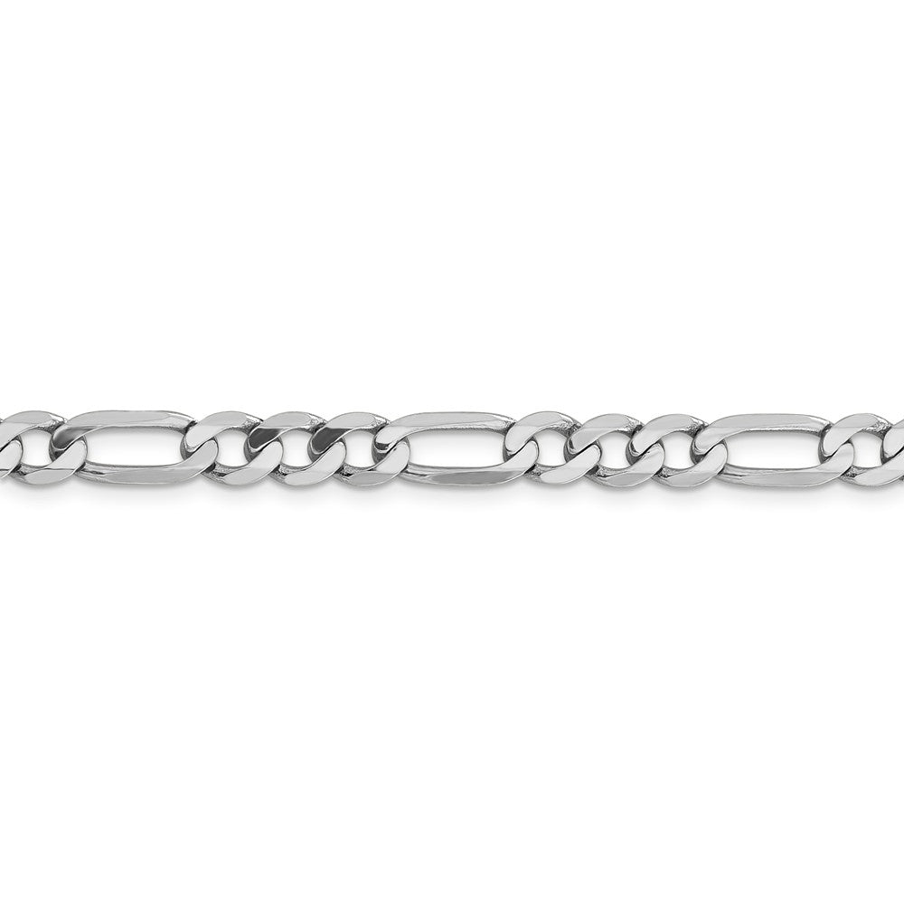 Alternate view of the 6mm 14k White Gold Flat Figaro Chain Bracelet by The Black Bow Jewelry Co.