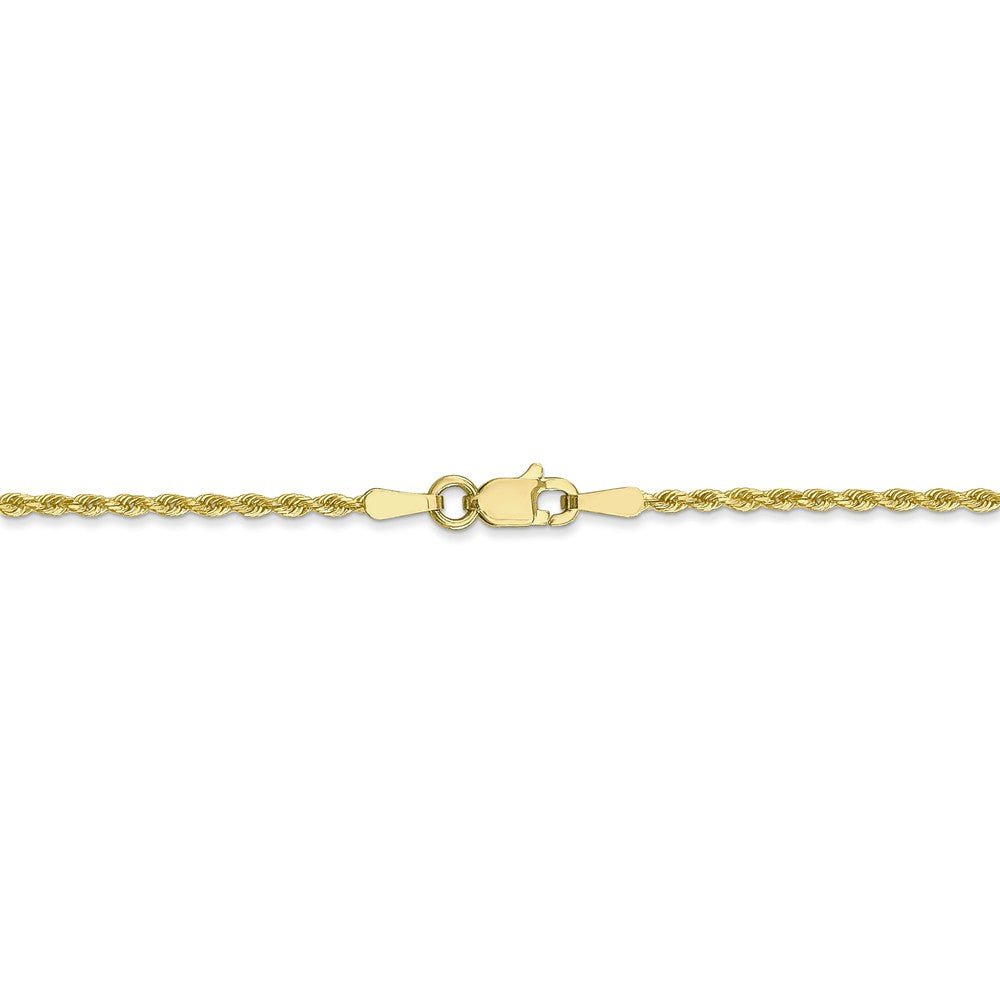 Alternate view of the 1.75mm 10k Yellow Gold Diamond Cut Solid Rope Chain Bracelet &amp; Anklet by The Black Bow Jewelry Co.