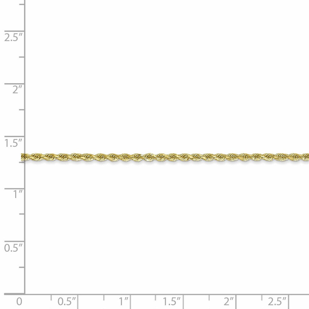 Alternate view of the 2mm 10k Yellow Gold Diamond Cut Solid Rope Chain Bracelet by The Black Bow Jewelry Co.