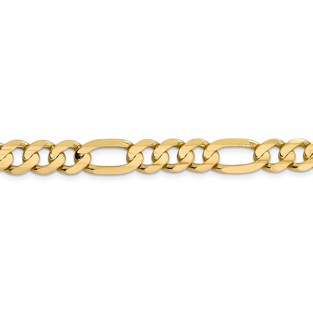 Alternate view of the 8.75mm 10k Yellow Gold Solid Concave Figaro Chain Bracelet by The Black Bow Jewelry Co.