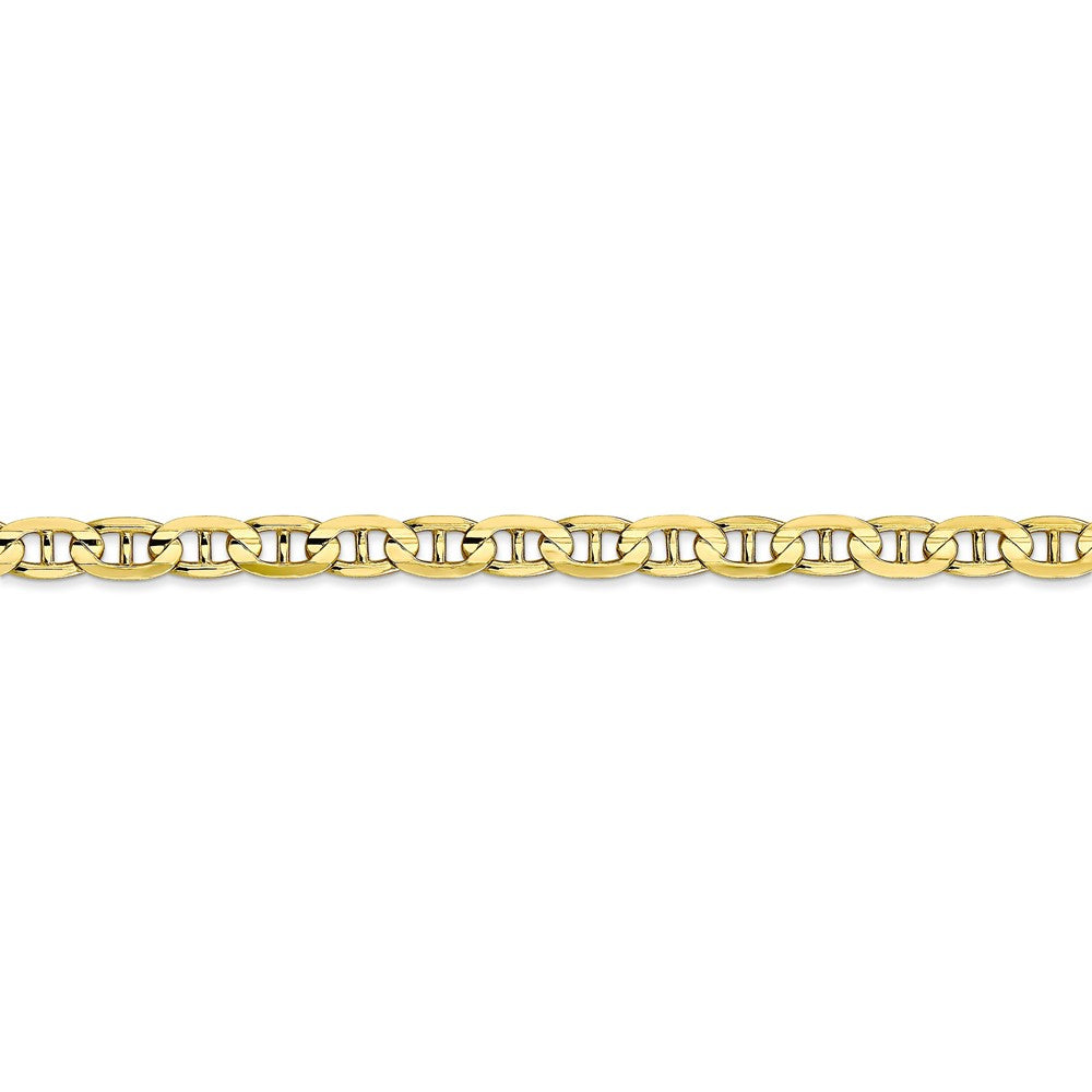 Alternate view of the 4.5mm 10k Yellow Gold Concave Anchor Chain Bracelet by The Black Bow Jewelry Co.