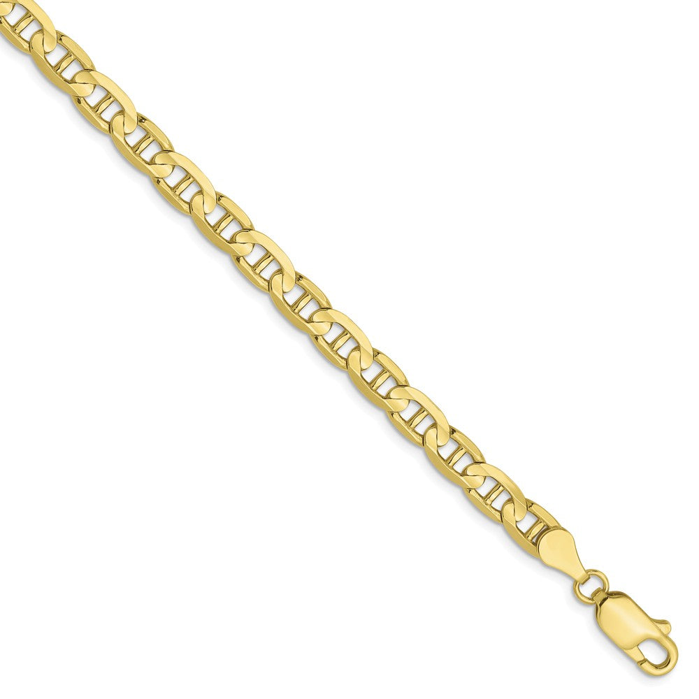 4.5mm 10k Yellow Gold Concave Anchor Chain Bracelet