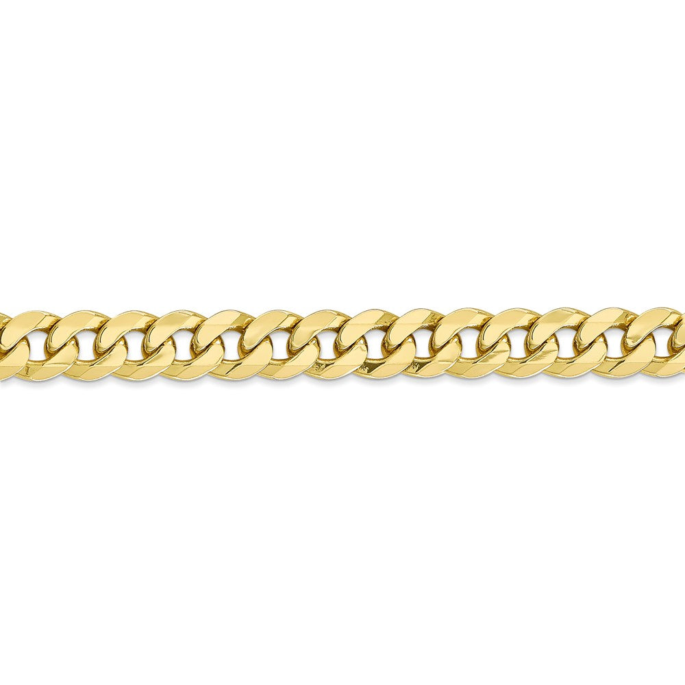 Alternate view of the 8mm 10k Yellow Gold Flat Beveled Curb Chain Bracelet by The Black Bow Jewelry Co.