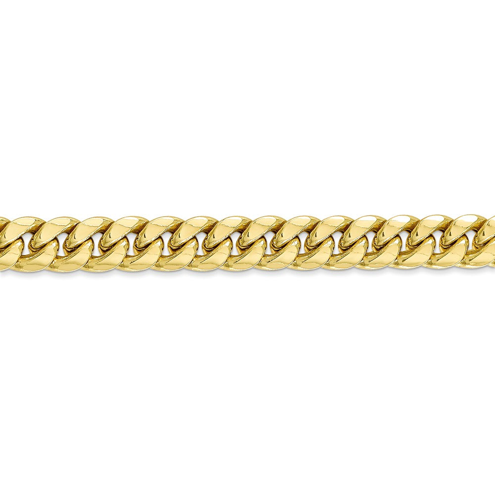 Alternate view of the 7.3mm 10k Yellow Gold Hollow Miami Cuban (Curb) Chain Bracelet by The Black Bow Jewelry Co.