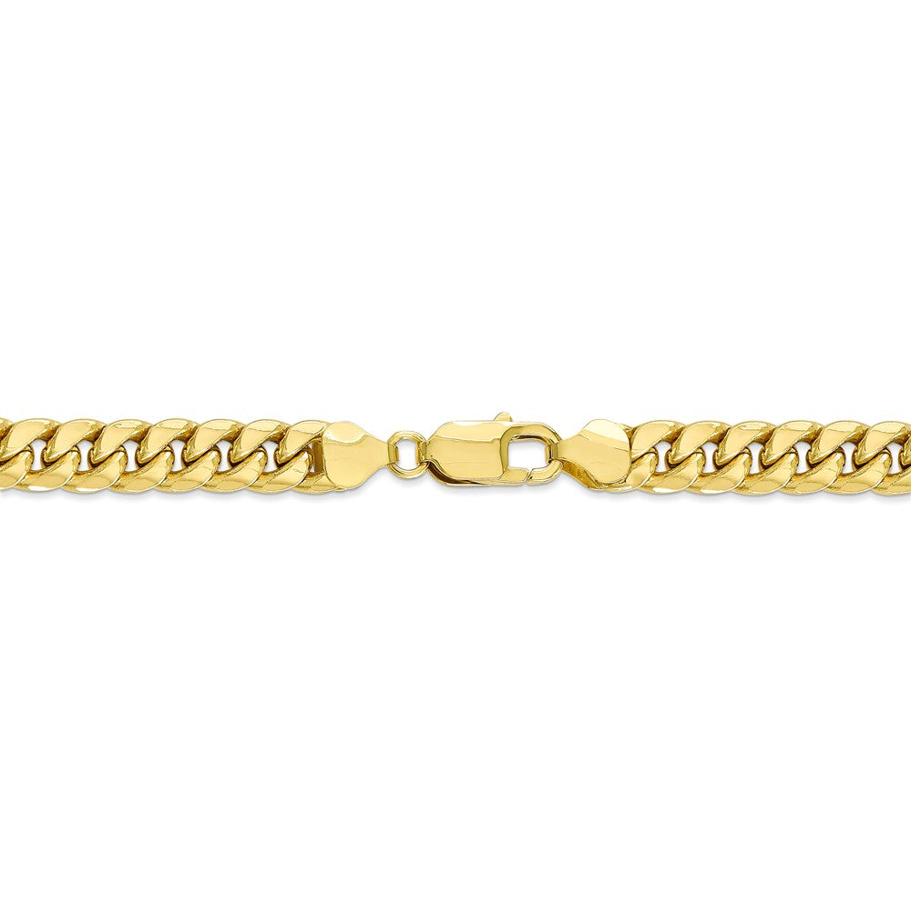 Alternate view of the 7.3mm 10k Yellow Gold Hollow Miami Cuban (Curb) Chain Bracelet by The Black Bow Jewelry Co.