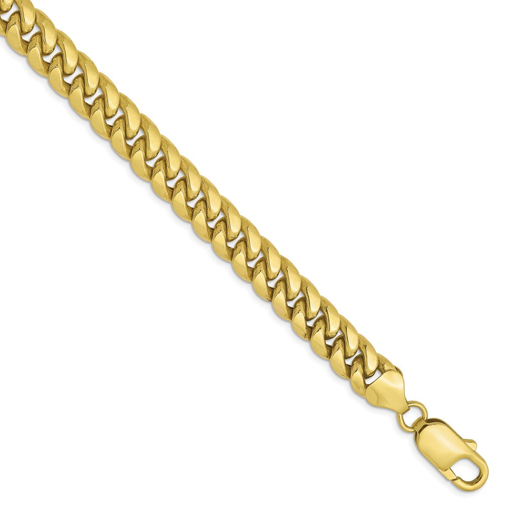 7.3mm 10k Yellow Gold Hollow Miami Cuban (Curb) Chain Bracelet