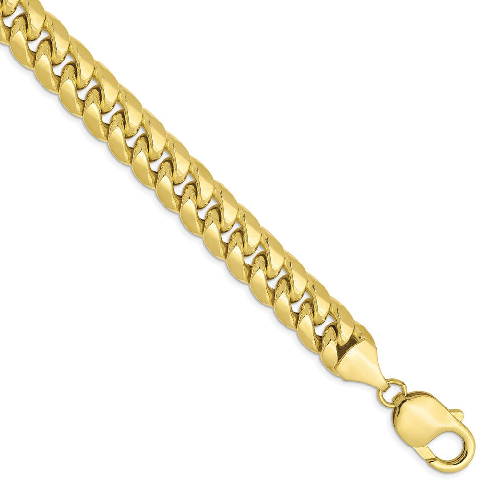 9.3mm 10k Yellow Gold Hollow Miami Cuban (Curb) Chain Bracelet