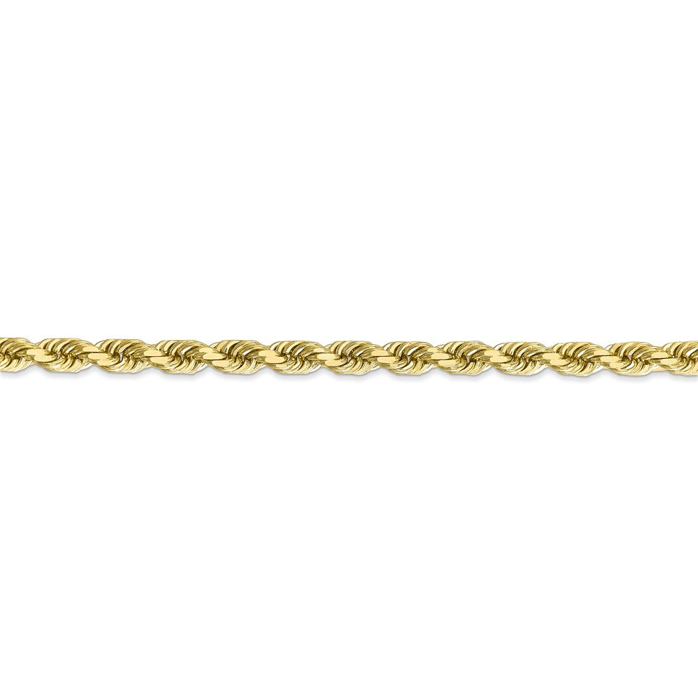 Alternate view of the 5mm 10k Yellow Gold Diamond Cut Solid Rope Chain Bracelet - 8 Inch by The Black Bow Jewelry Co.