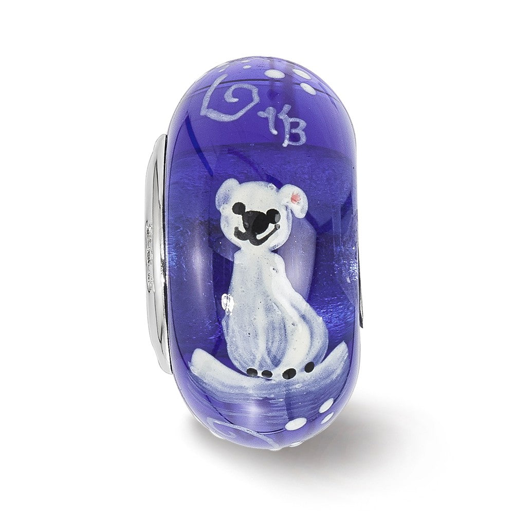 Alternate view of the Fenton Sterling Silver Hand Painted Little Nora Glass Bead Charm by The Black Bow Jewelry Co.
