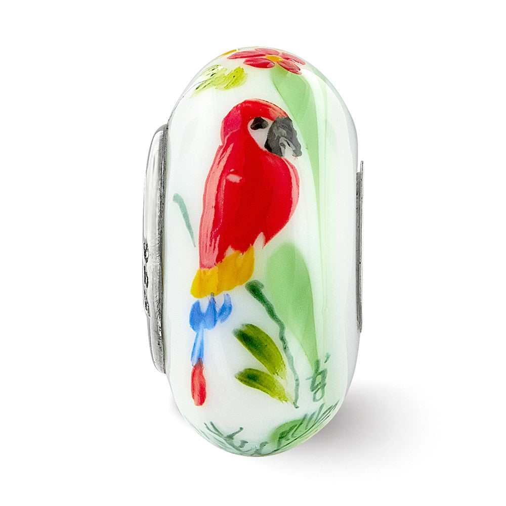 Alternate view of the Fenton Sterling Silver Hand Painted Picasso Glass Bead Charm by The Black Bow Jewelry Co.
