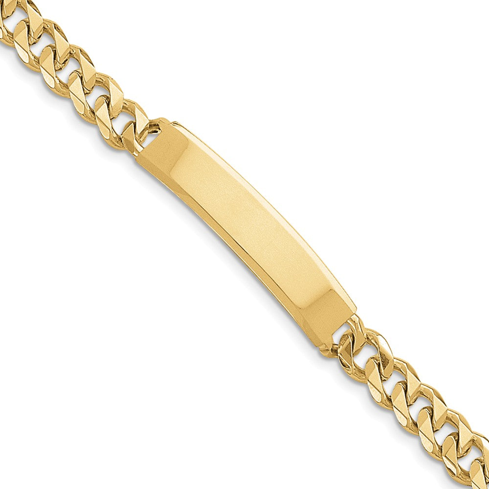 Men&#39;s 8mm 14k Yellow Gold Solid Curb Link I.D. Bracelet, 8 Inch, Item B13415 by The Black Bow Jewelry Co.