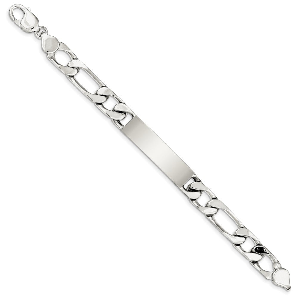Alternate view of the Men&#39;s 10mm Sterling Silver Engravable Figaro Link I.D. Bracelet by The Black Bow Jewelry Co.