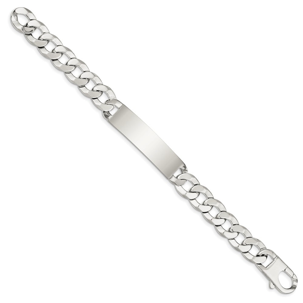 Alternate view of the Mens 13mm Sterling Silver Polished Engravable Curb Link I.D. Bracelet by The Black Bow Jewelry Co.