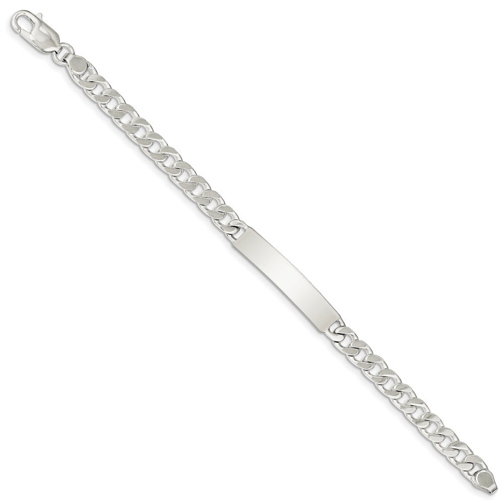 Alternate view of the 7mm Sterling Silver Polished Engravable Curb Link I.D. Bracelet by The Black Bow Jewelry Co.