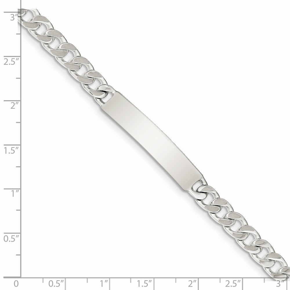 Alternate view of the 7mm Sterling Silver Polished Engravable Curb Link I.D. Bracelet by The Black Bow Jewelry Co.