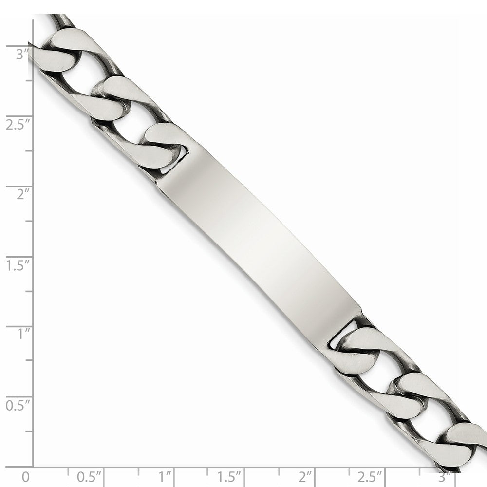 Alternate view of the Men&#39;s 10mm Antiqued Sterling Silver Figaro Link I.D. Bracelet by The Black Bow Jewelry Co.