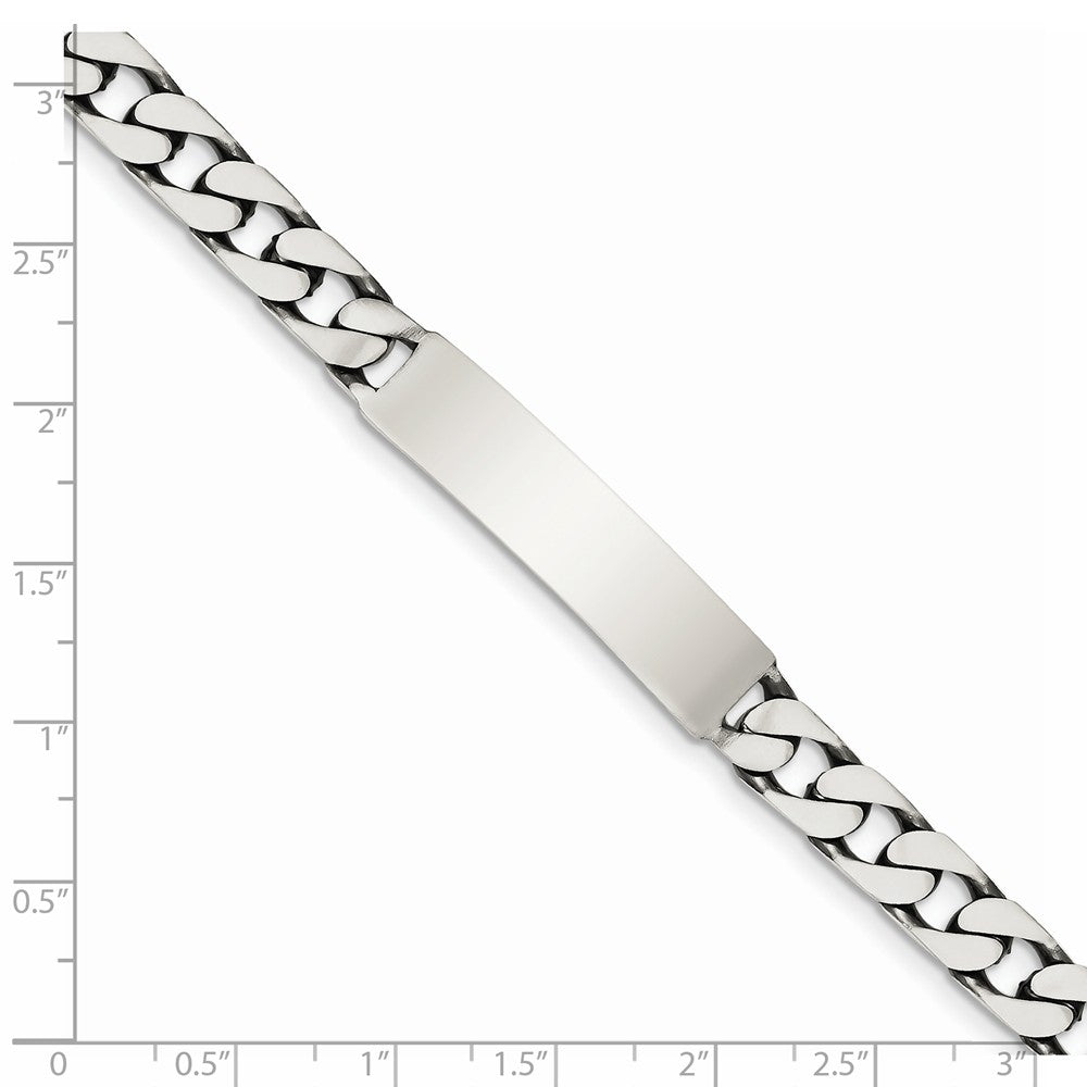Alternate view of the Men&#39;s 8mm Antiqued Sterling Silver Engravable Curb Link I.D. Bracelet by The Black Bow Jewelry Co.
