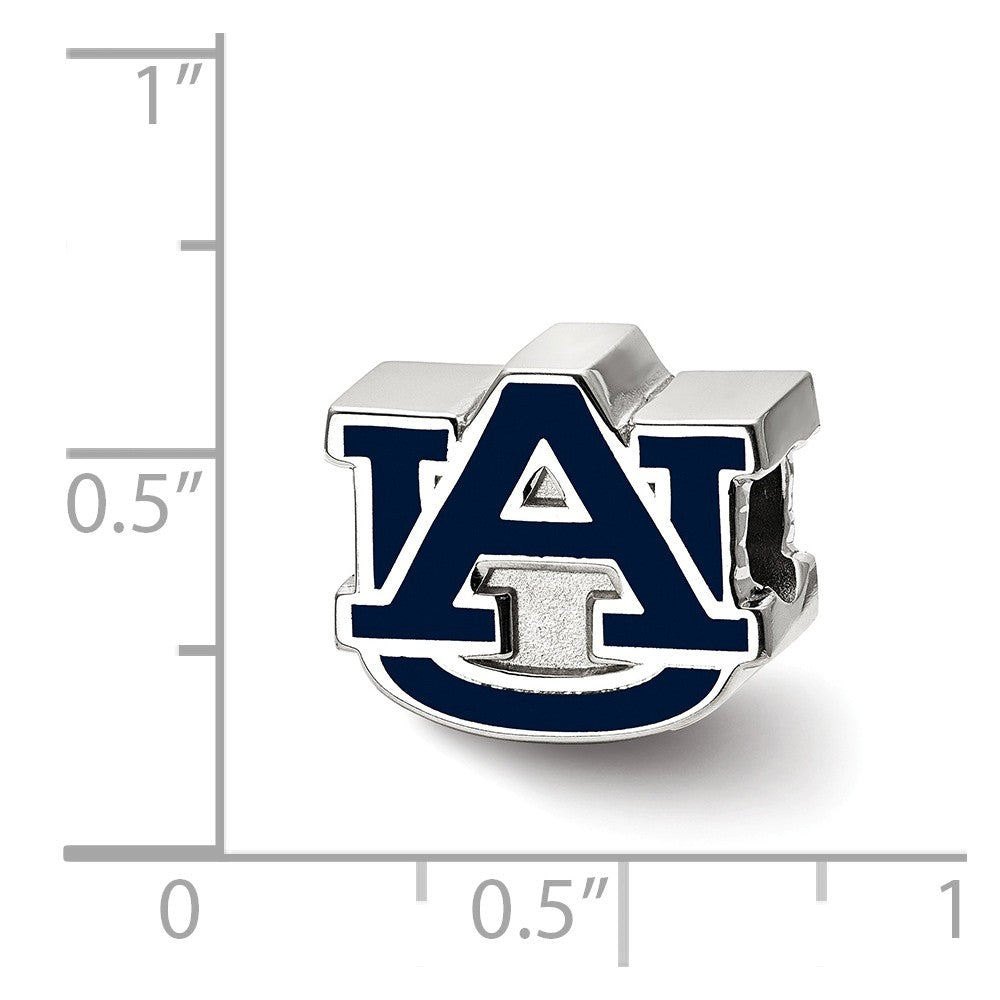 Alternate view of the Sterling Silver Auburn University Enameled UA Logo Bead Charm by The Black Bow Jewelry Co.