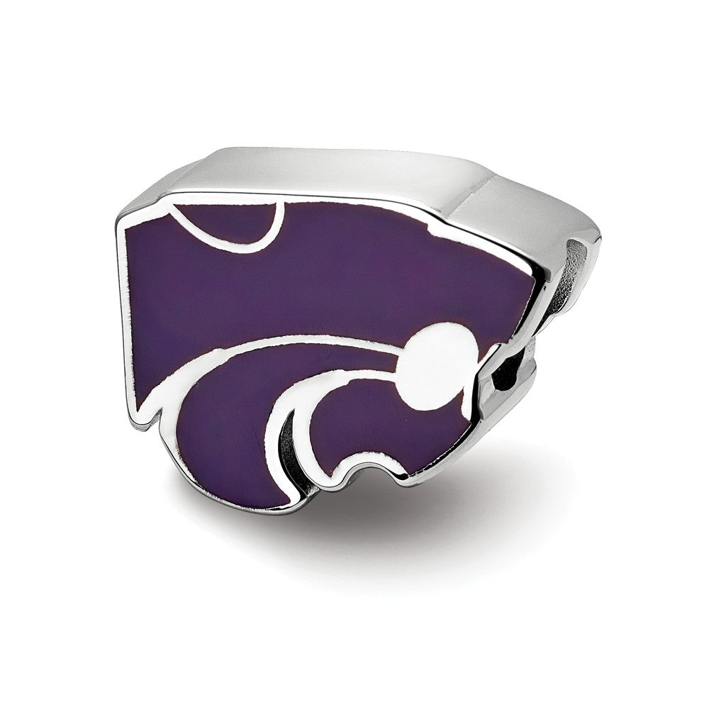 Sterling Silver Kansas State University Enameled Logo Bead Charm, Item B13648 by The Black Bow Jewelry Co.