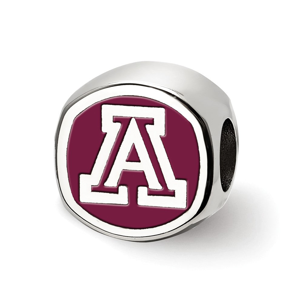 Alternate view of the Sterling Silver Arizona State U Pitchfork Cush Shaped Bead Charm by The Black Bow Jewelry Co.