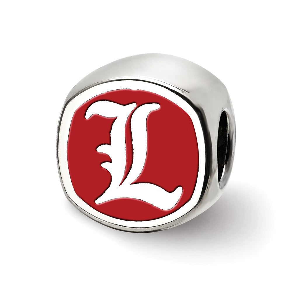 Sterling Silver U of Louisville Cushion Shaped Logo Bead Charm