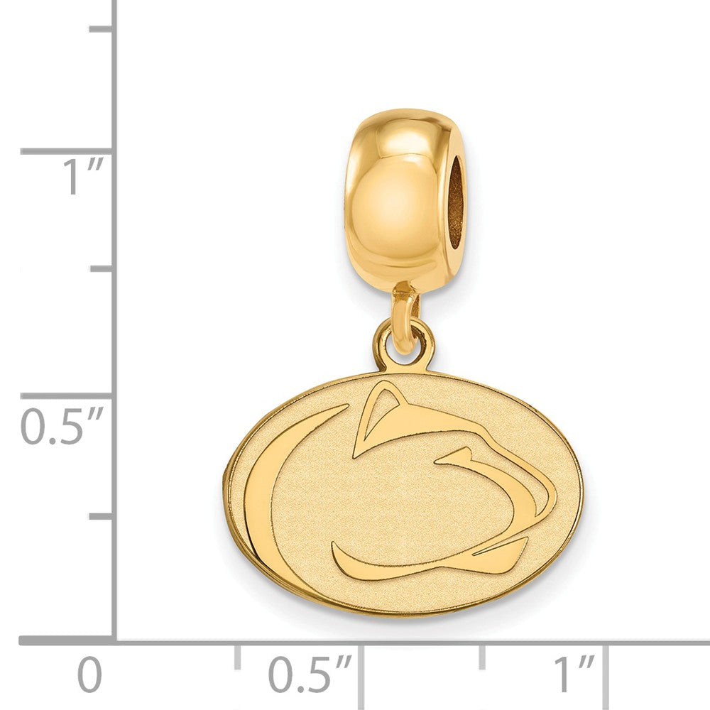 Alternate view of the 14k Gold Plated Silver Penn State University Sm Dangle Bead Charm by The Black Bow Jewelry Co.