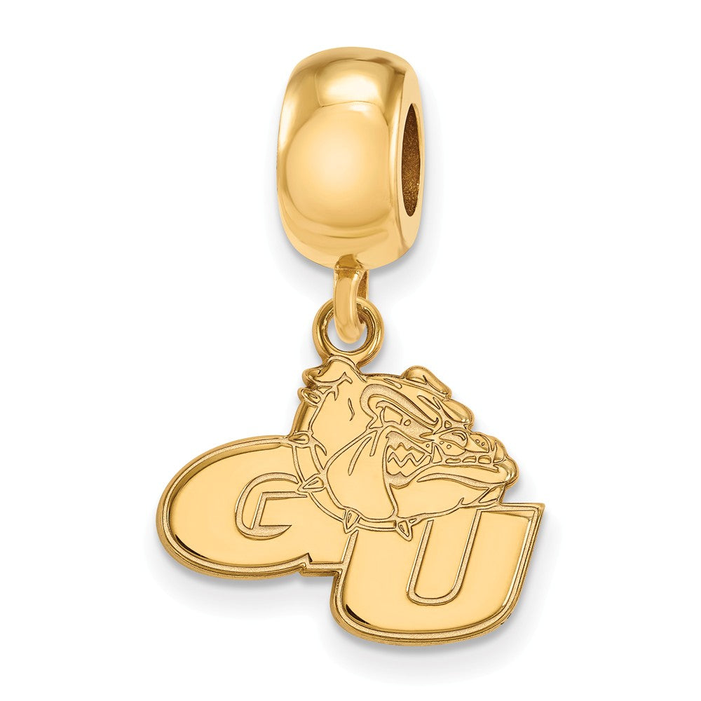 14k Gold Plated Silver Gonzaga University Small Dangle Bead Charm, Item B13710 by The Black Bow Jewelry Co.