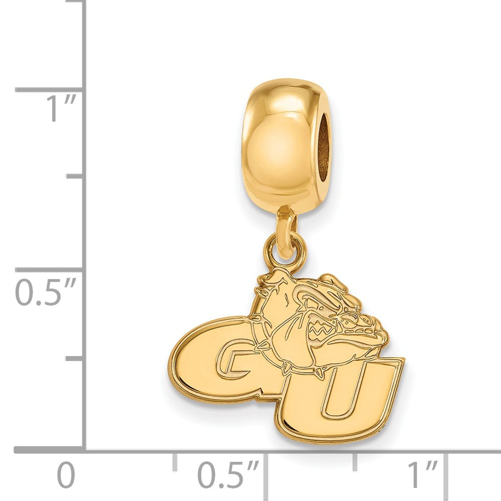 Alternate view of the 14k Gold Plated Silver Gonzaga University Small Dangle Bead Charm by The Black Bow Jewelry Co.