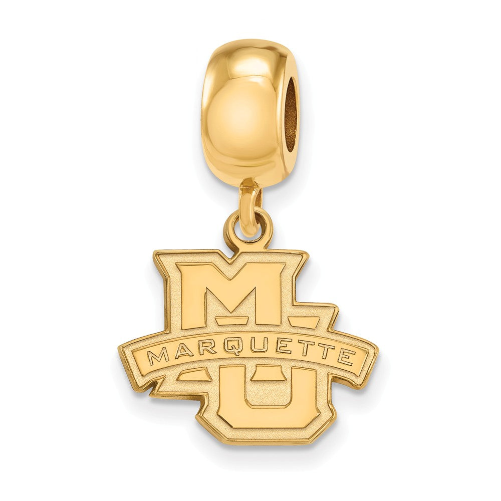 14k Gold Plated Silver Marquette University Sm Dangle Bead Charm, Item B13715 by The Black Bow Jewelry Co.