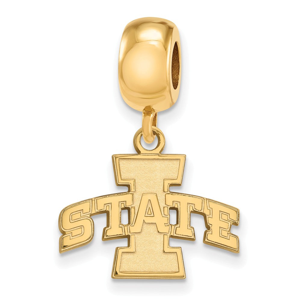 14k Gold Plated Silver Iowa State University Sm Dangle Bead Charm, Item B13719 by The Black Bow Jewelry Co.