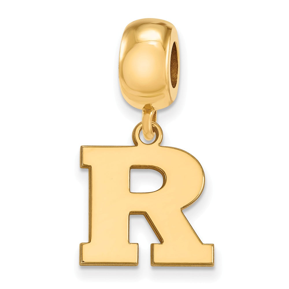 14k Gold Plated Silver Rutgers Small Dangle Bead Charm, Item B13735 by The Black Bow Jewelry Co.